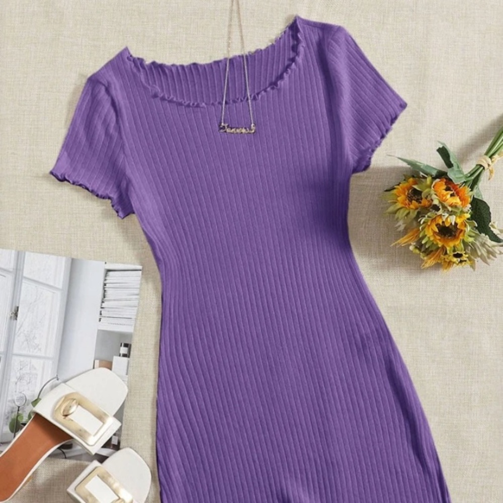 Purple scallop jumpsuit